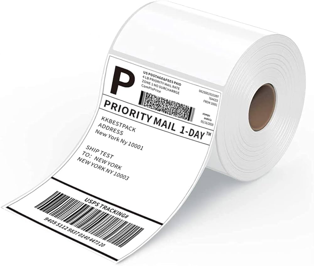 Direct Thermal Labels - 500 per roll - 4" x 6" (100mm x 150mm) 19mm Core