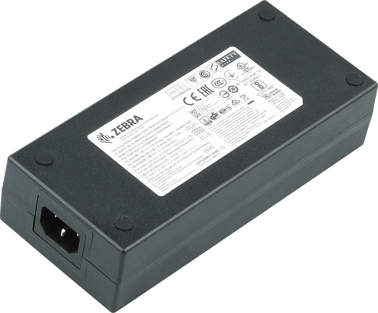 Zebra AC/DC Power Supply - 100-240V AC to 12V DC, 9A